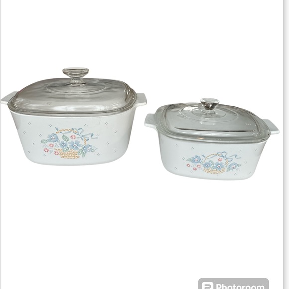 Set of two Vintage CORNING WARE COUNTRY CORNFLOWER 1.5 & 3 Liters CASSEROLE LID - Picture 6 of 11